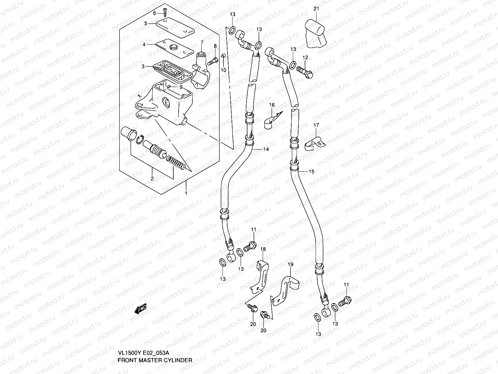 53A - FRONT MASTER CYLINDER (MODEL K2/K3/K4)