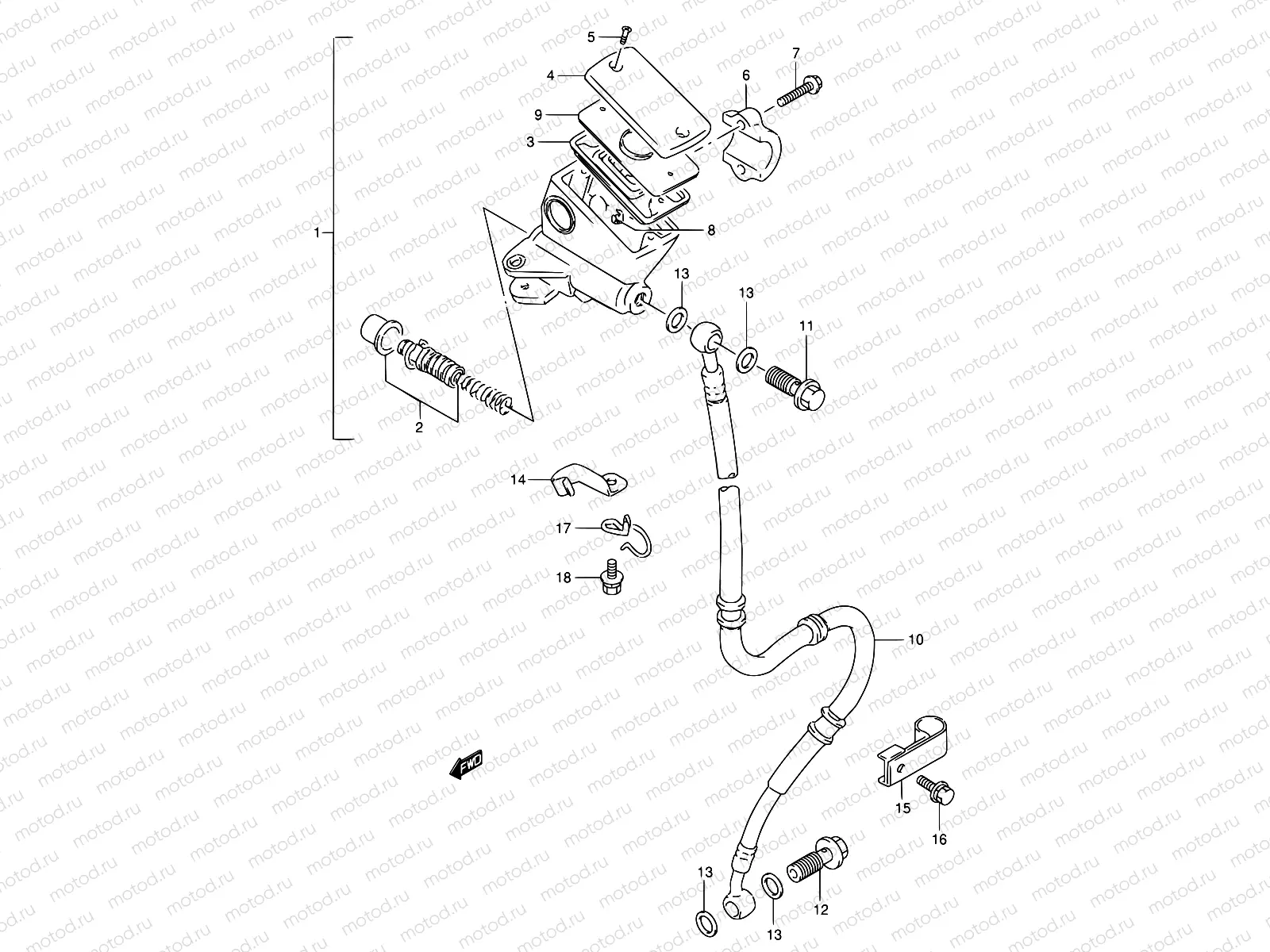 53A - FRONT MASTER CYLINDER (MODEL N/P/R/T/V)
