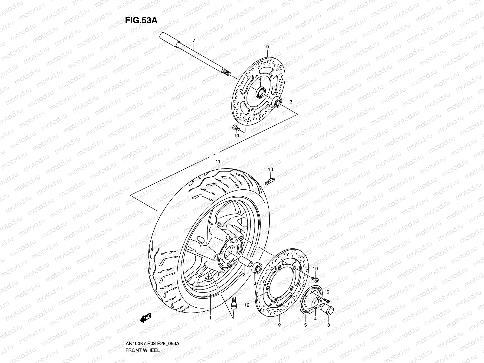 53A - FRONT WHEEL (AN400AK9/AL0/ZAL0)
