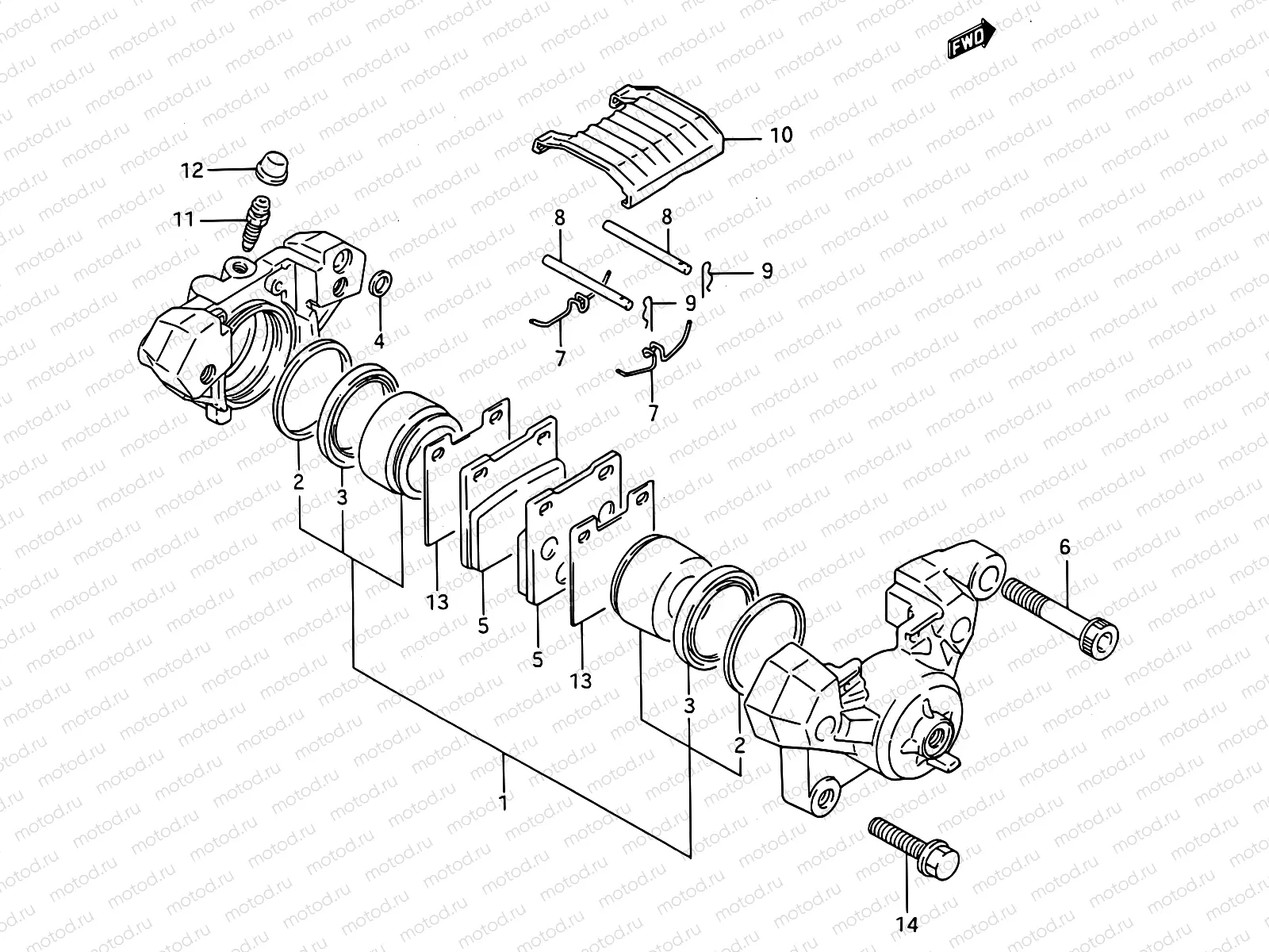 53A - REAR CALIPER (MODEL K/L/M/N)