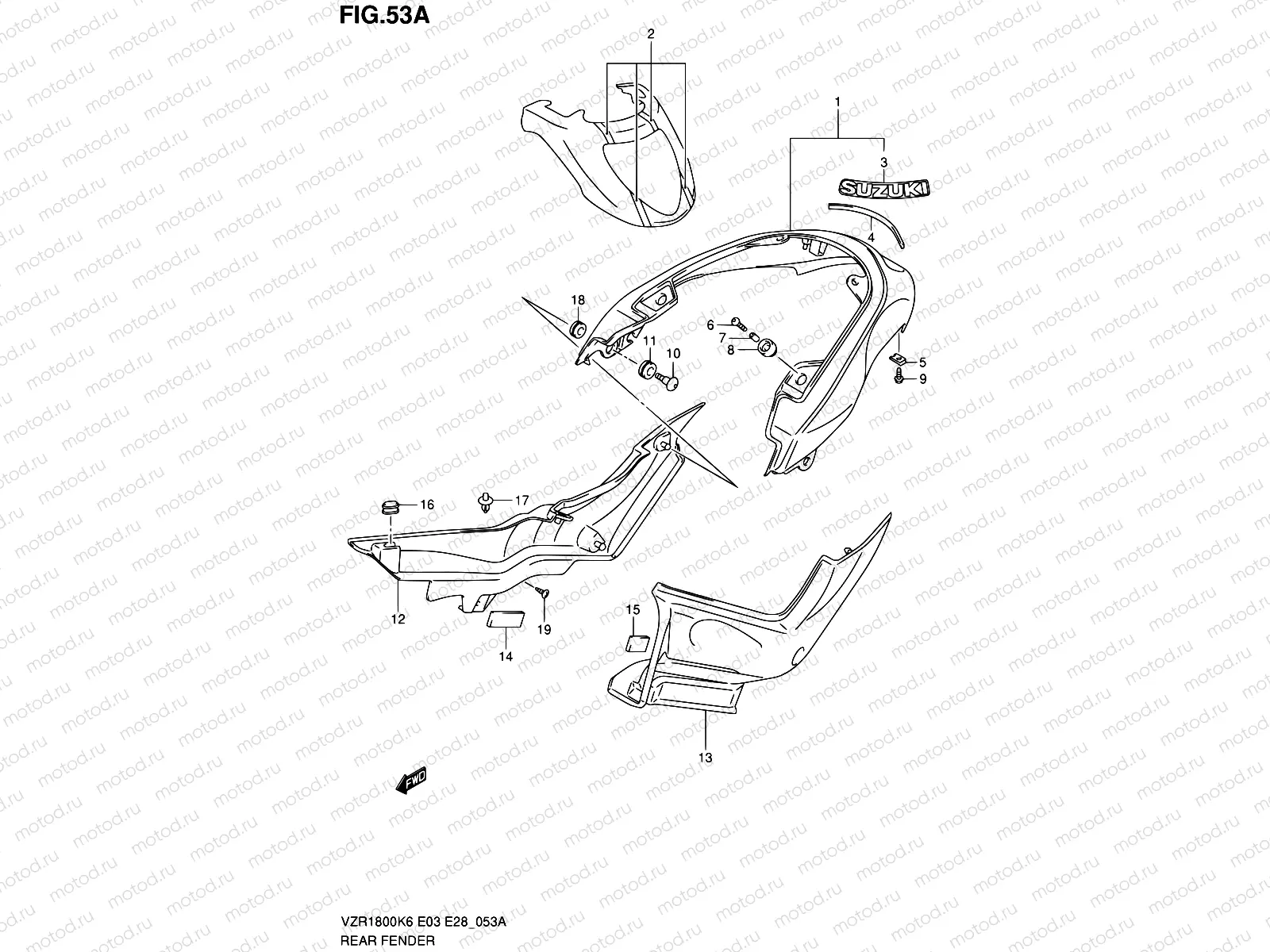 53A - REAR FENDER (VZR1800ZK7/ZK8/ZK9/ZL0)