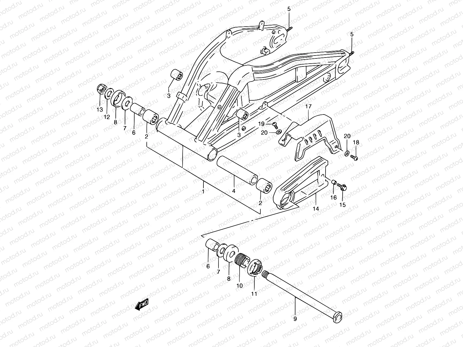 53A - REAR SWINGING ARM (MODEL N)