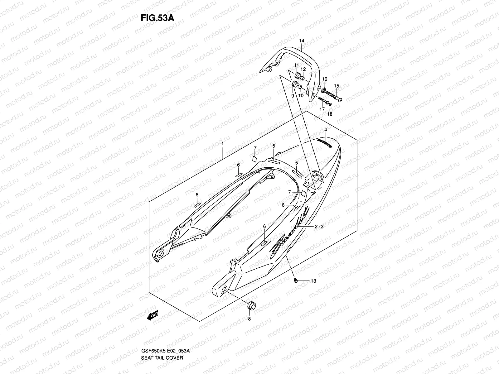 53A - SEAT TAIL COVER (GSF650K6/UK6/AK6/UAK6)