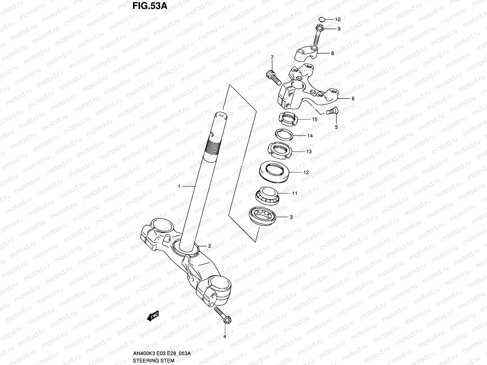 53A - STEERING STEM (AN400SK5/SK6)