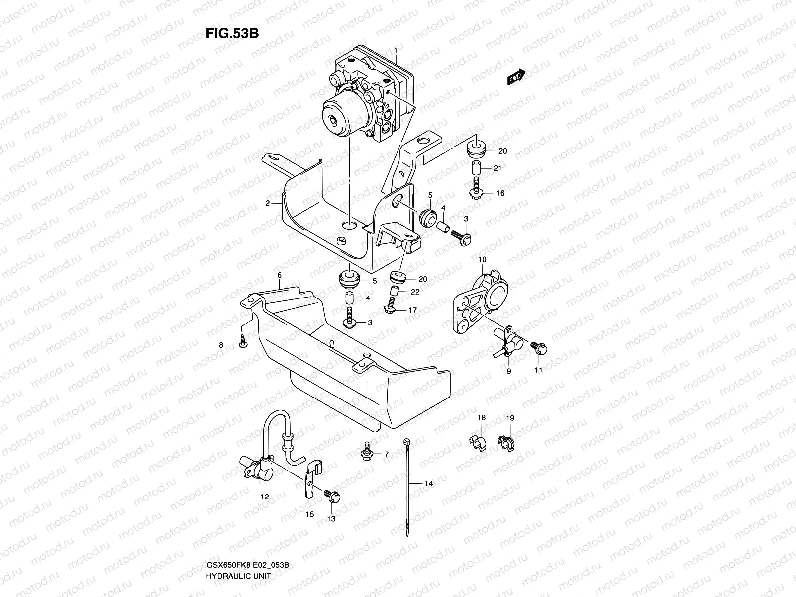 53B - HYDRAULIC UNIT (GSX650FAK9/FUAK9/FAL0/FUAL0)