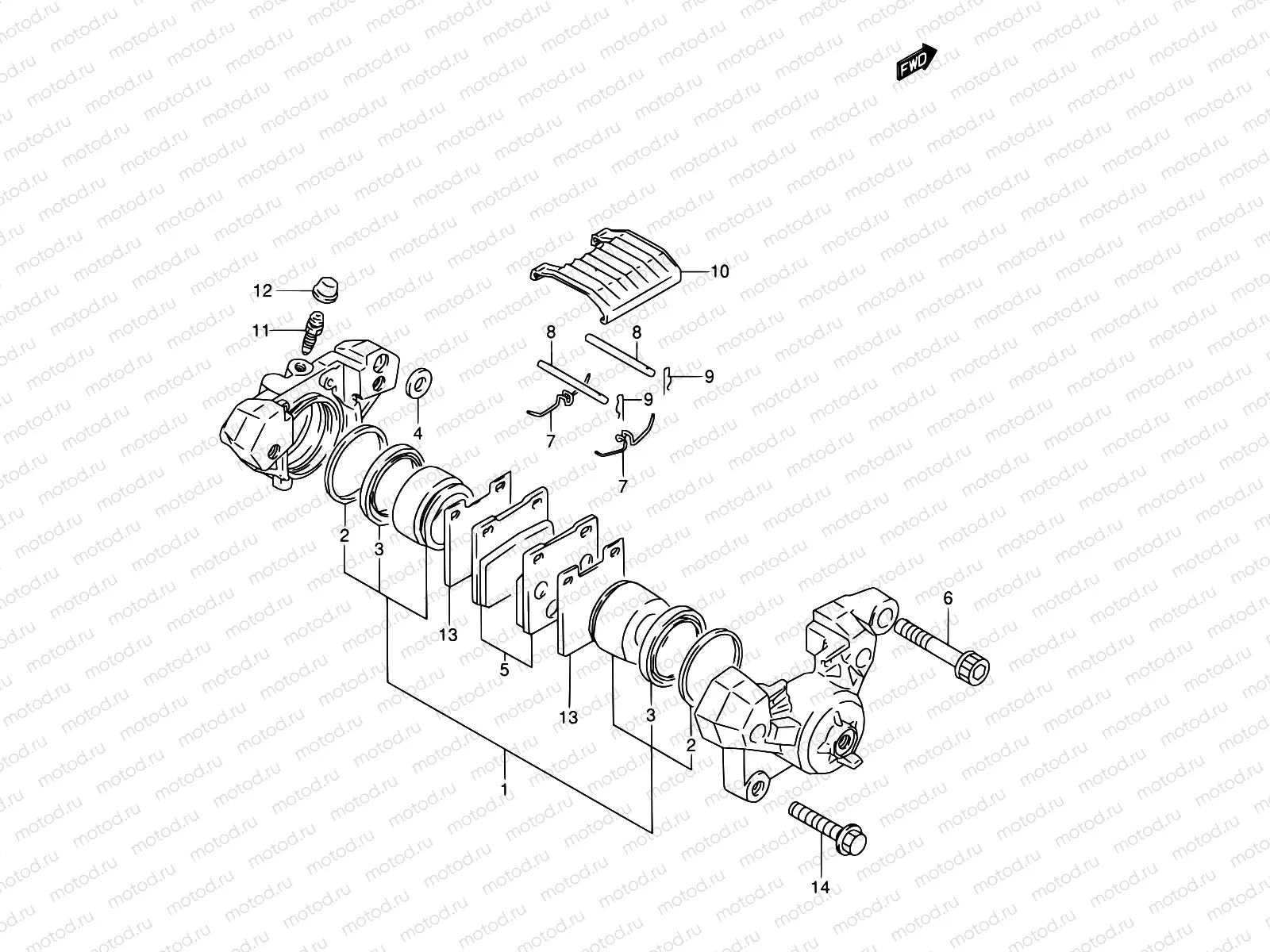 53B - REAR CALIPER (MODEL P/R/S/T)