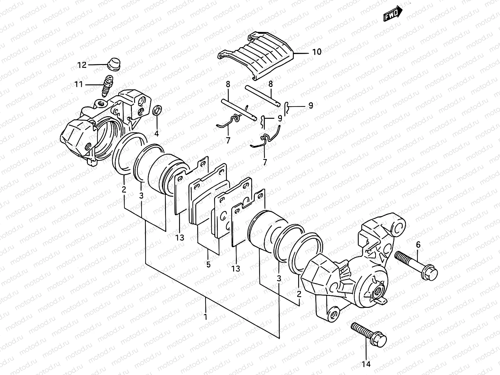 53B - REAR CALIPER (MODEL P/R/S/T)