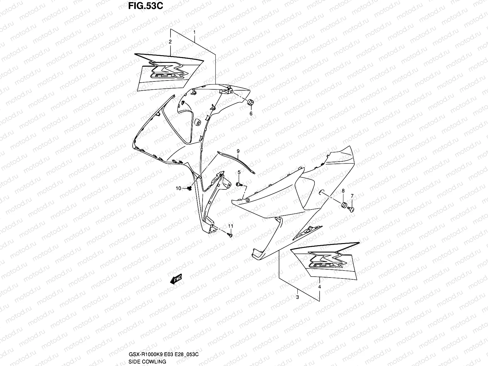 53C - SIDE COWLING (GSX-R1000L0:HTK)