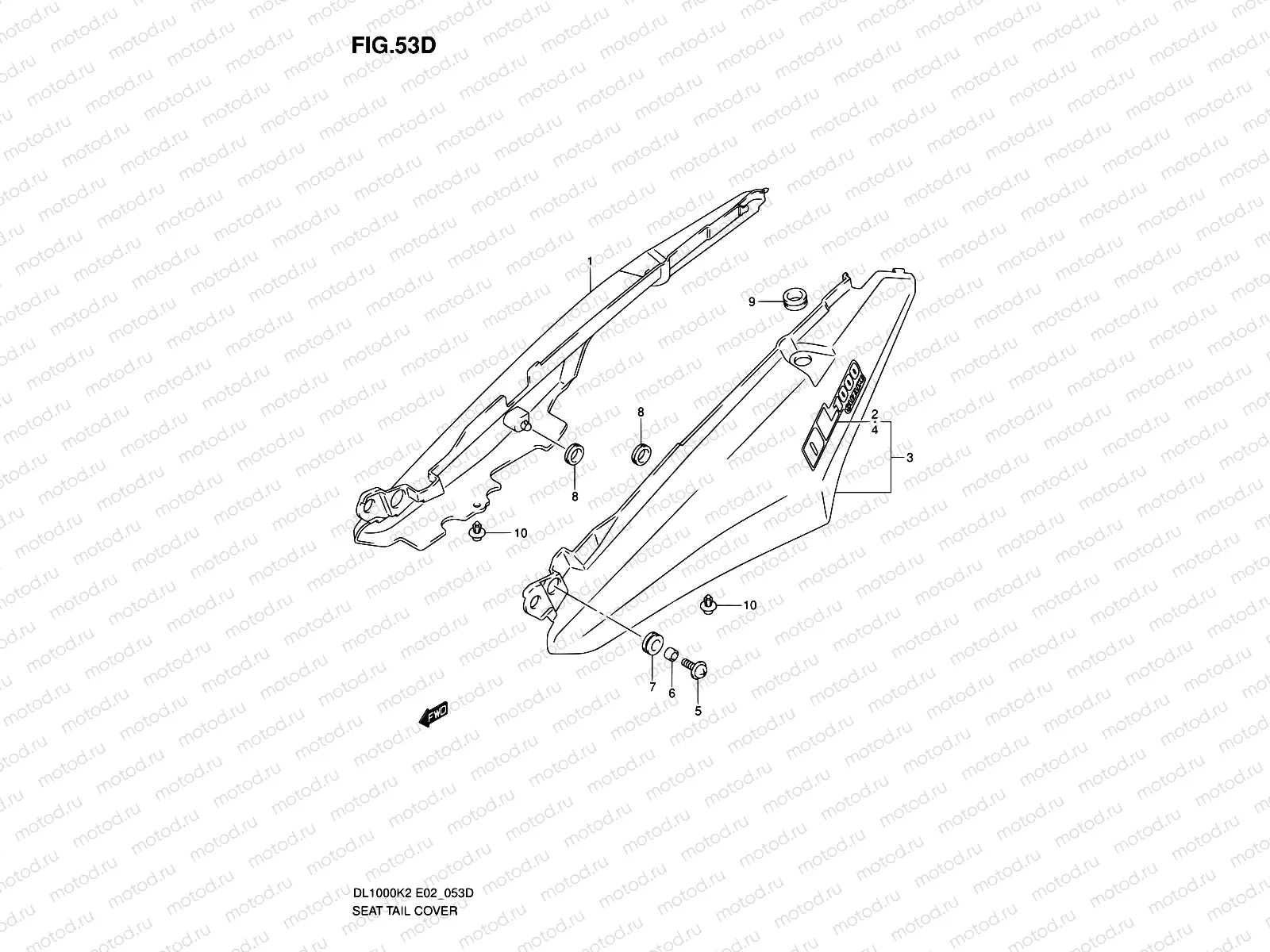 53D - SEAT TAIL COVER (MODEL K6)
