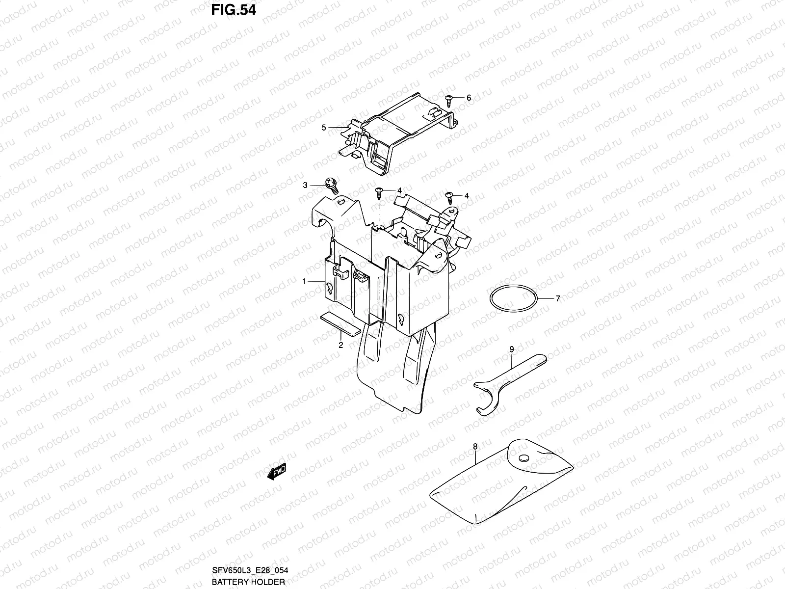 54 - BATTERY HOLDER (SFV650L3 E28)