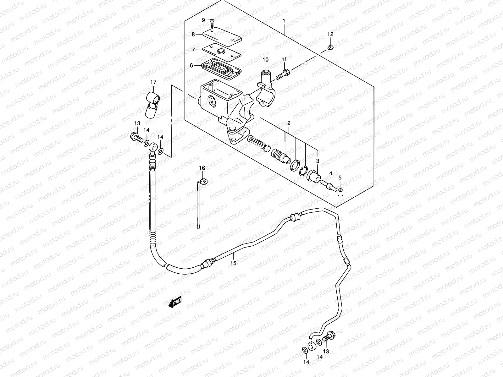 54 - CLUTCH MASTER CYLINDER (MODEL K5/K6)