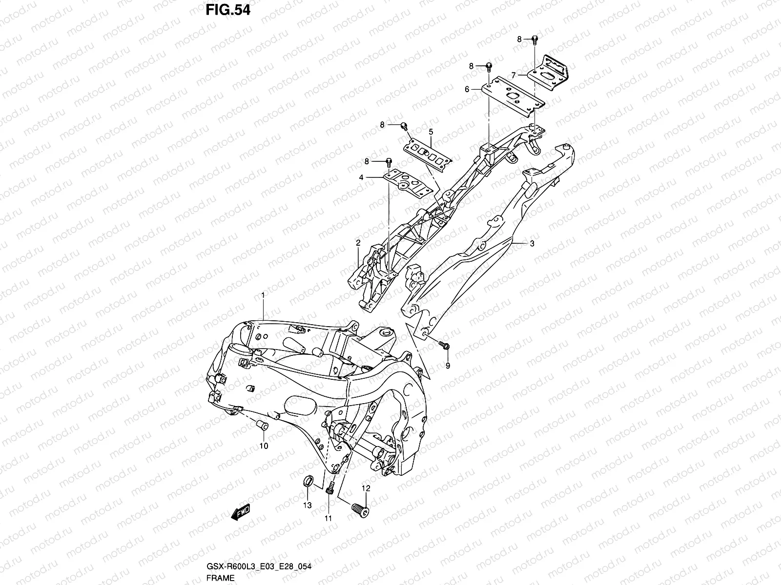 54 - FRAME (GSX-R600L3 E28)