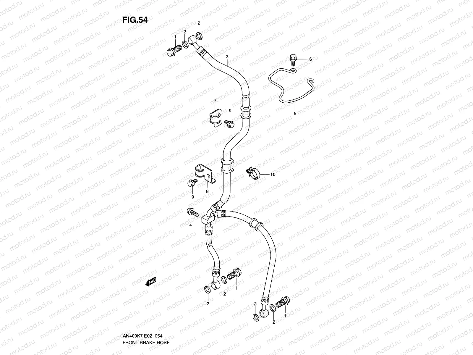 54 - FRONT BRAKE HOSE (AN400K7/ZK7/K8/ZK8/K9/L0)