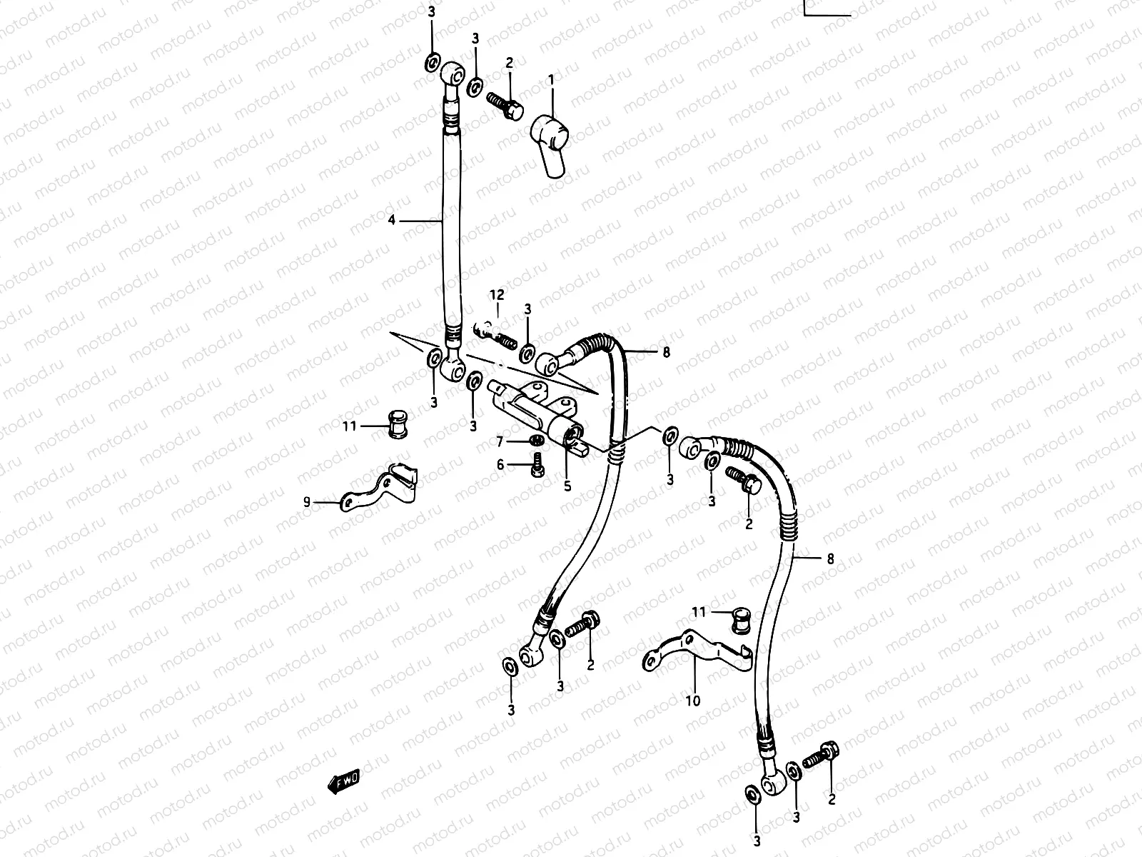 54 - FRONT BRAKE HOSE (GSX750ESF/EFF/ESG)