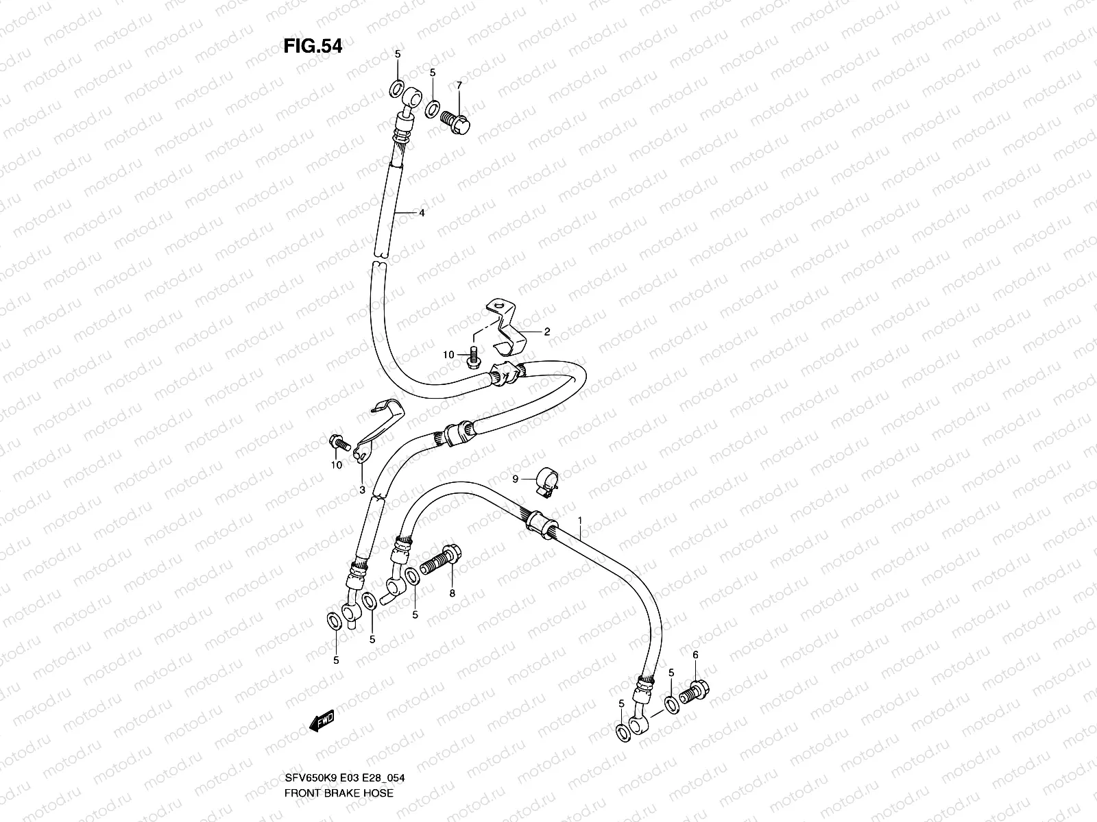 54 - FRONT BRAKE HOSE (SFV650K9/L0)