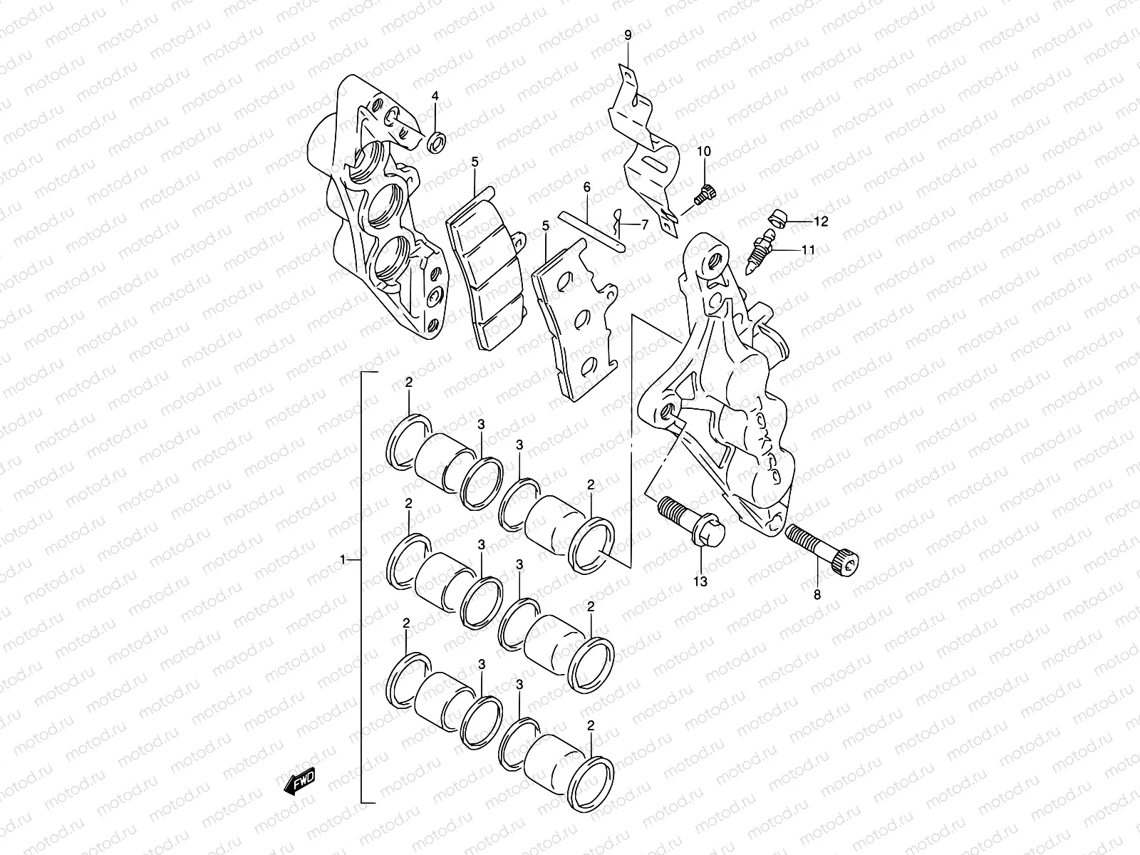 54 - FRONT CALIPERS (MODEL P/R)