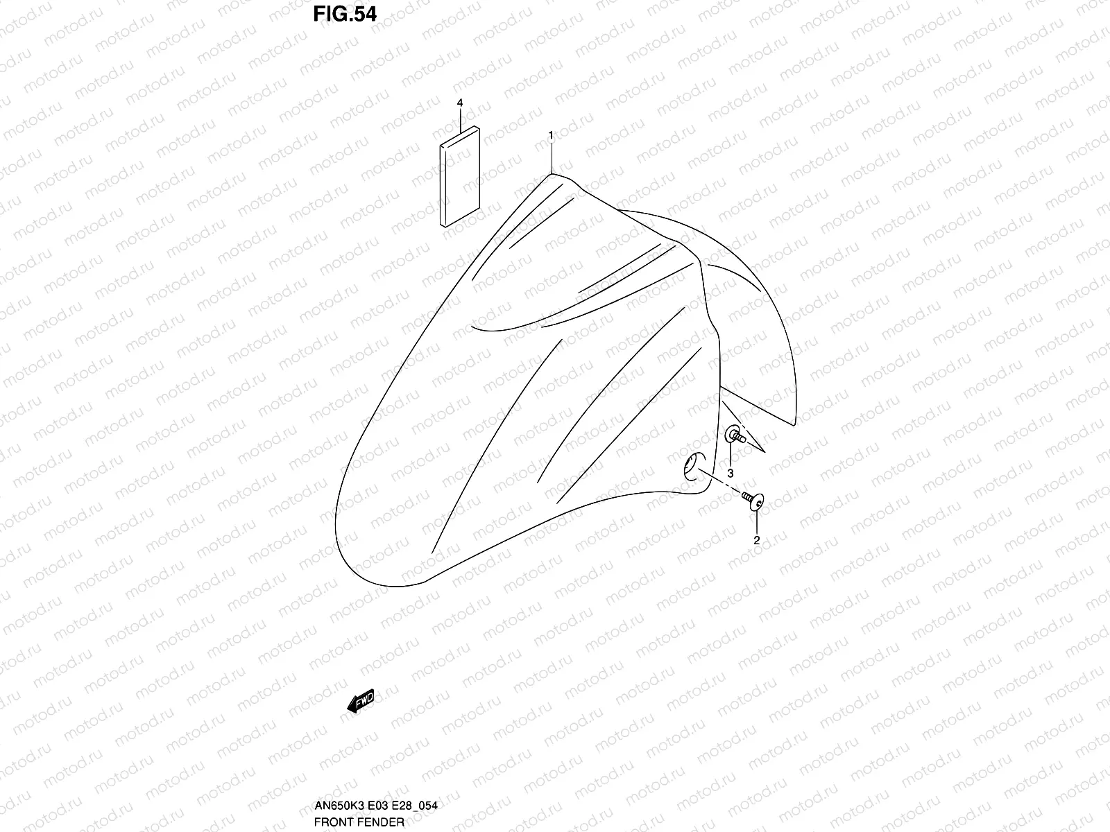 54 - FRONT FENDER (AN650K3/K4/K5)