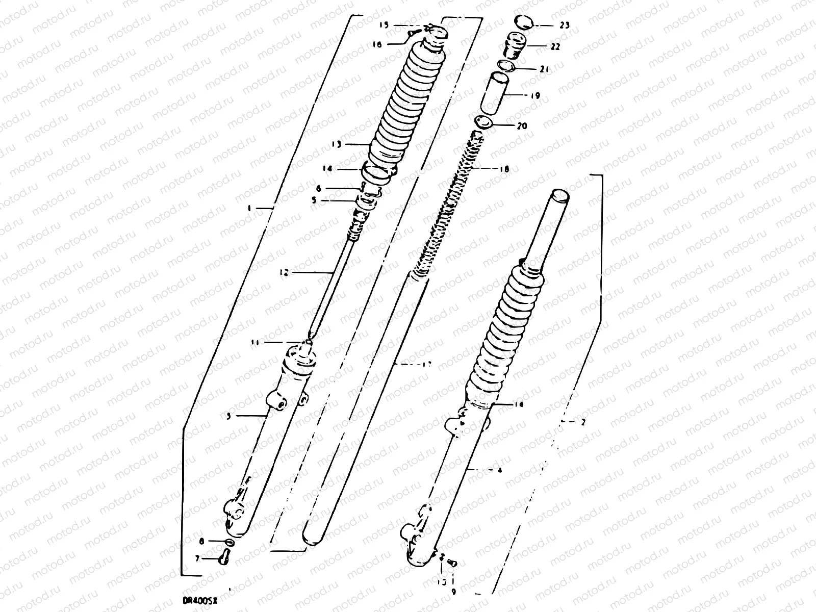 54 - FRONT FORK (DR400SX)