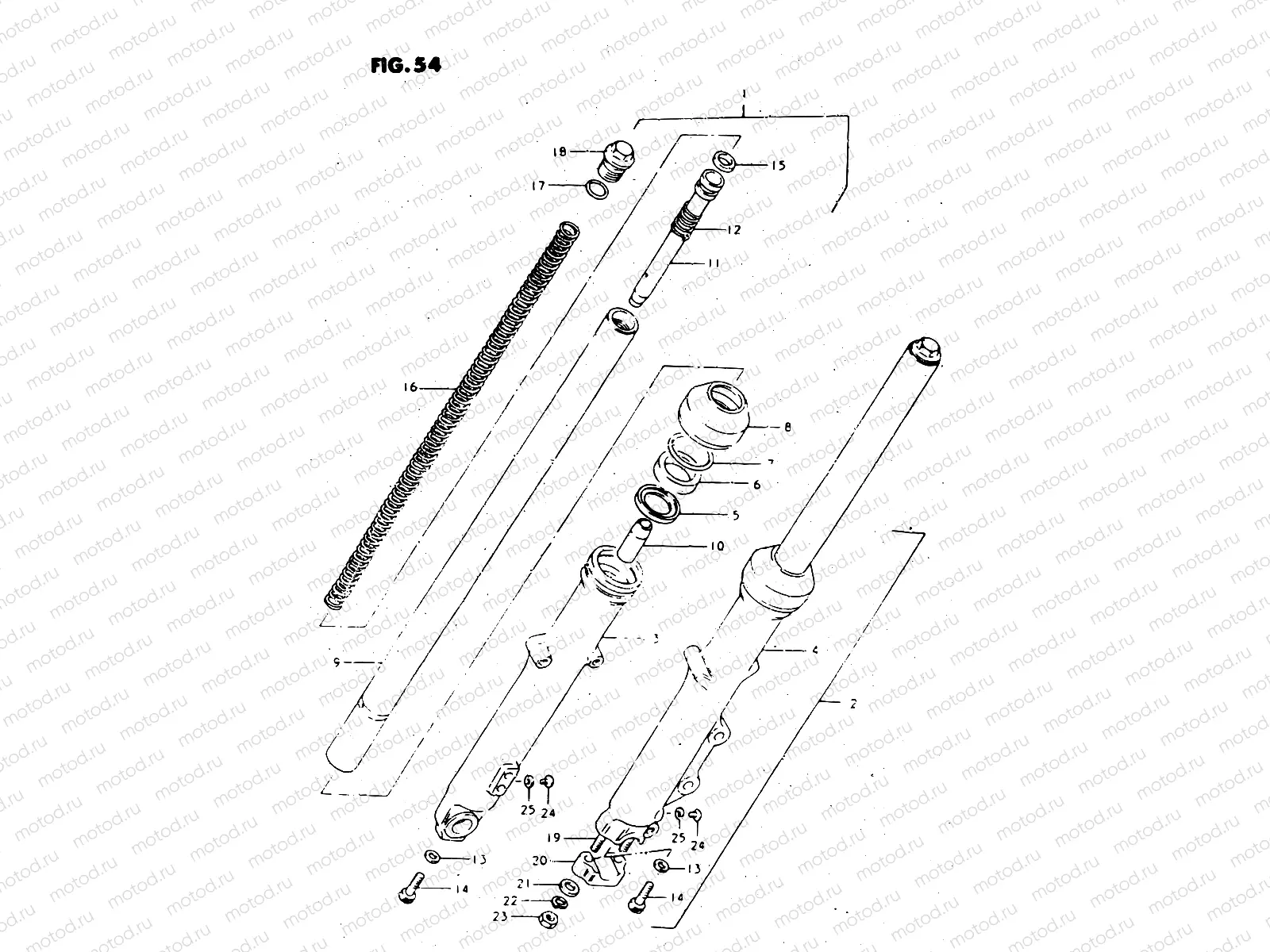54 - FRONT FORK (MODEL T, X)
