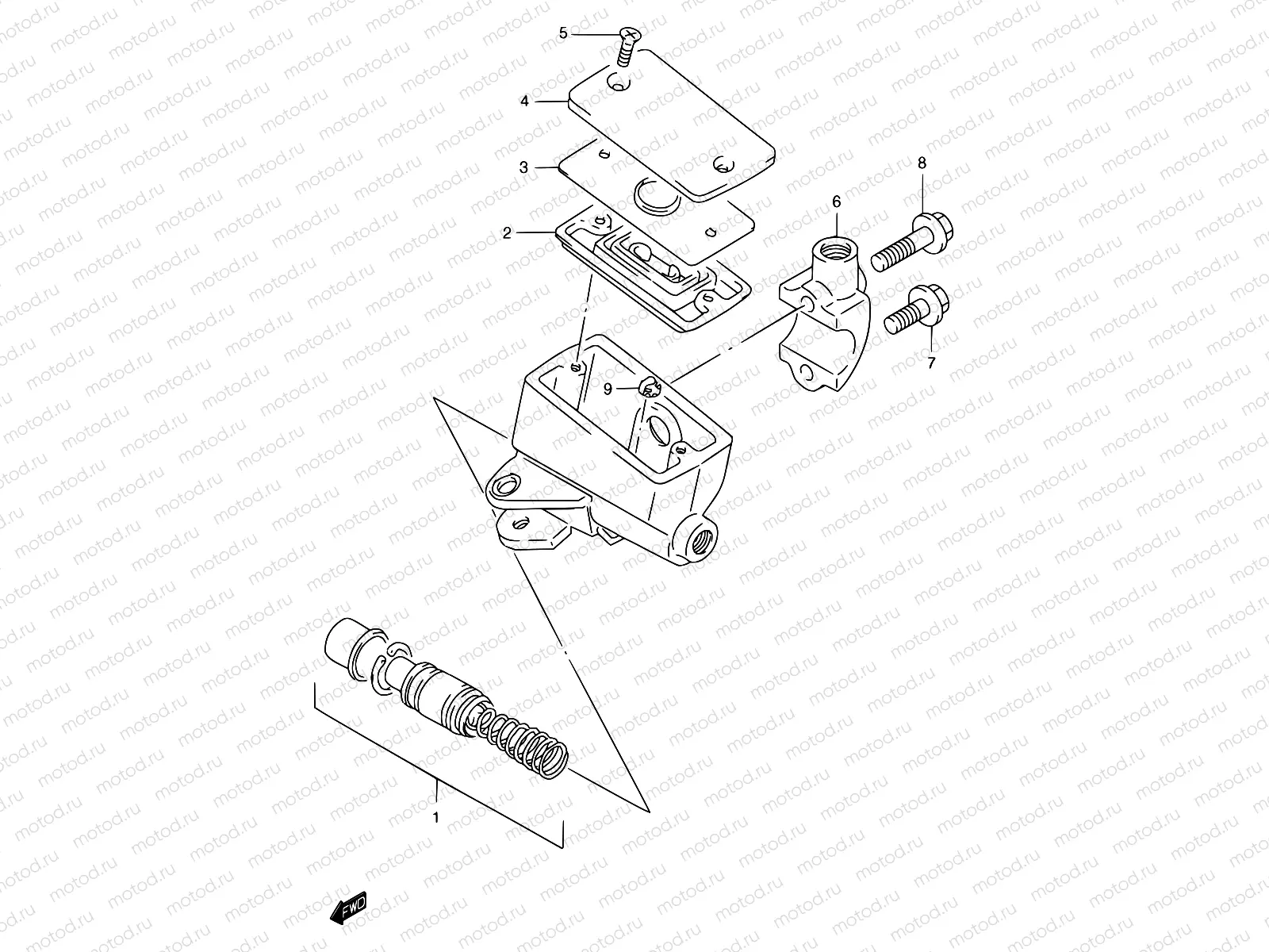 54 - FRONT MASTER CYLINDER (GSF1200T/V/W/X/Y/ST/SV/SW/SX/SY)