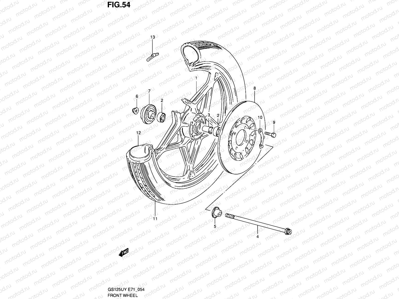 54 - FRONT WHEEL (GS125ESX)