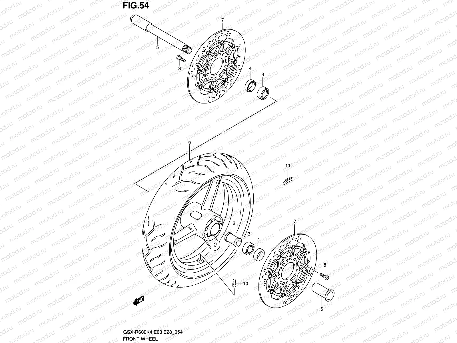 54 - FRONT WHEEL (GSX-R600K4/K5)