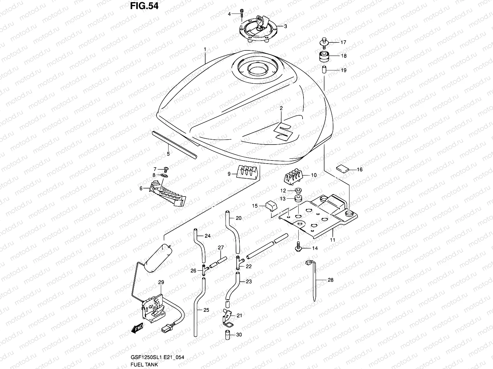 54 - FUEL TANK (GSF1250SAL1 E24)