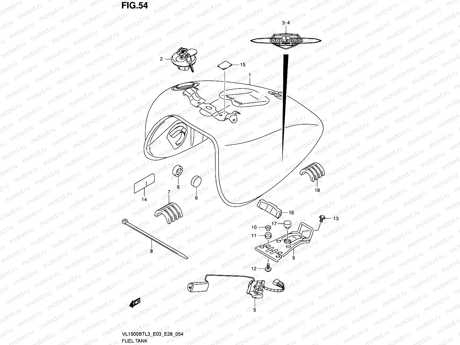 54 - FUEL TANK (VL1500BTL3 E33)