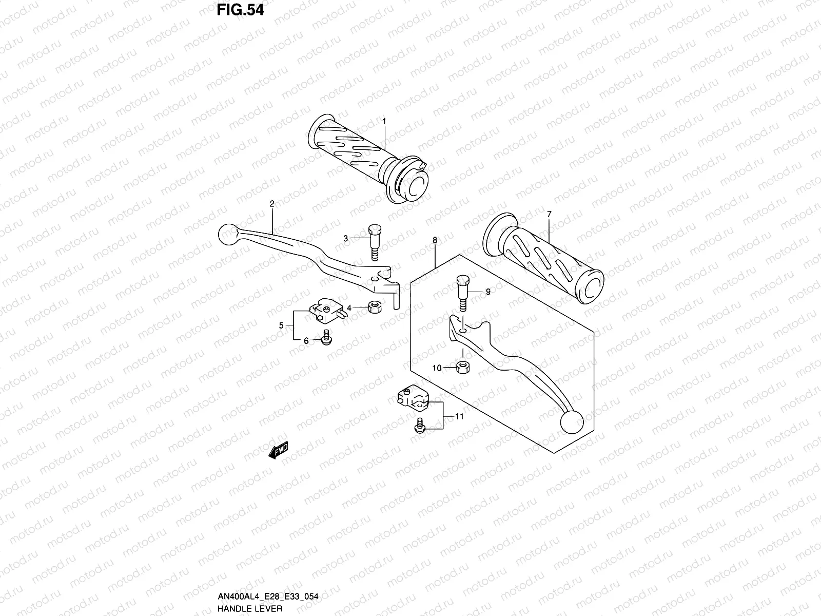 54 - HANDLE LEVER (AN400AL4 E33)