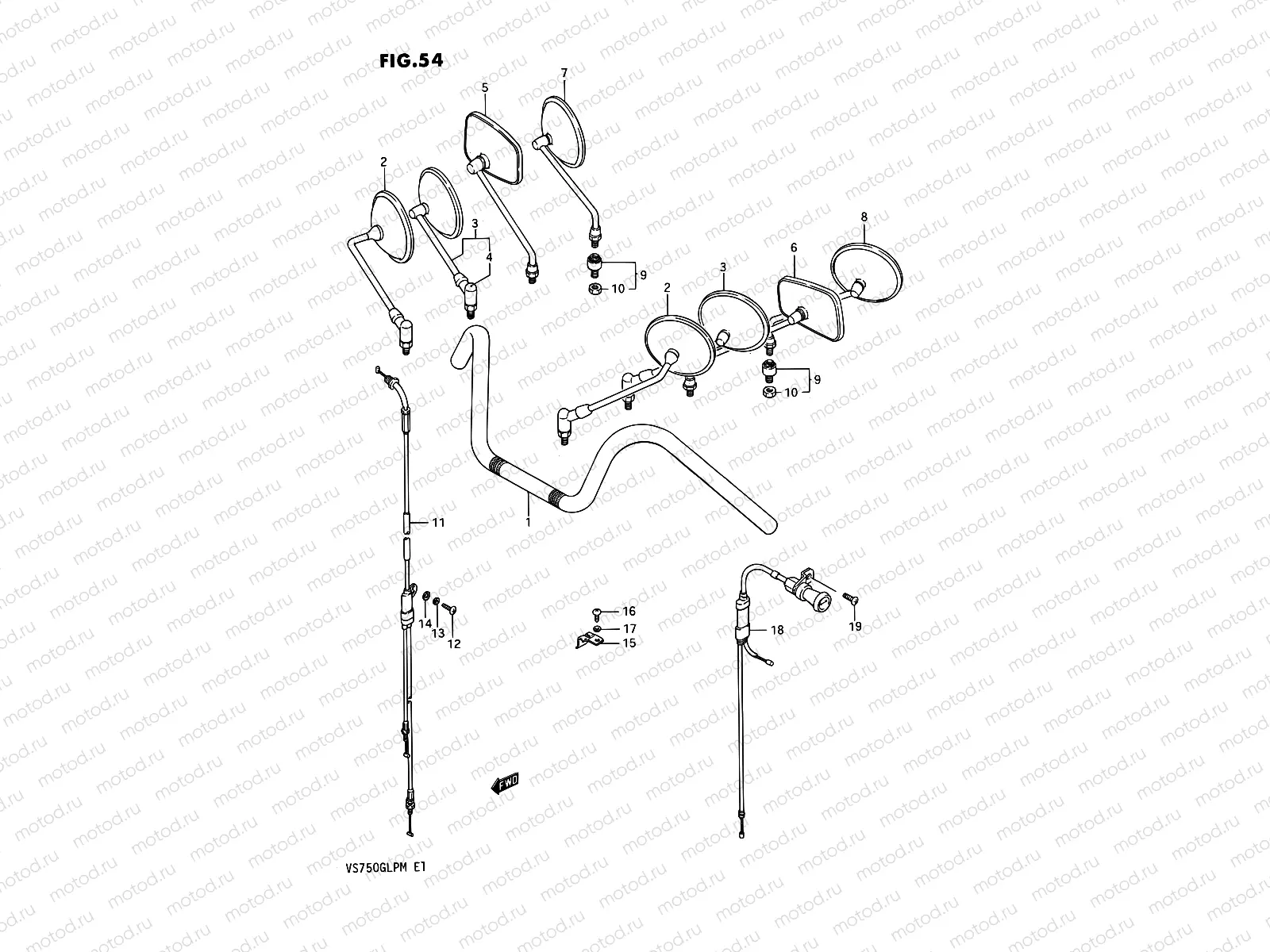 54 - HANDLEBAR - CONTROL CABLE