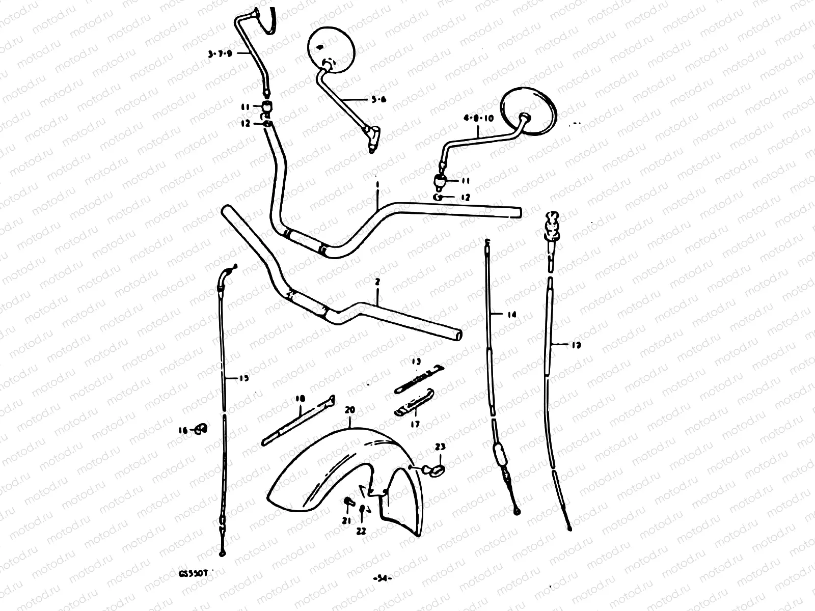 54 - HANDLEBAR - FRONT FENDER