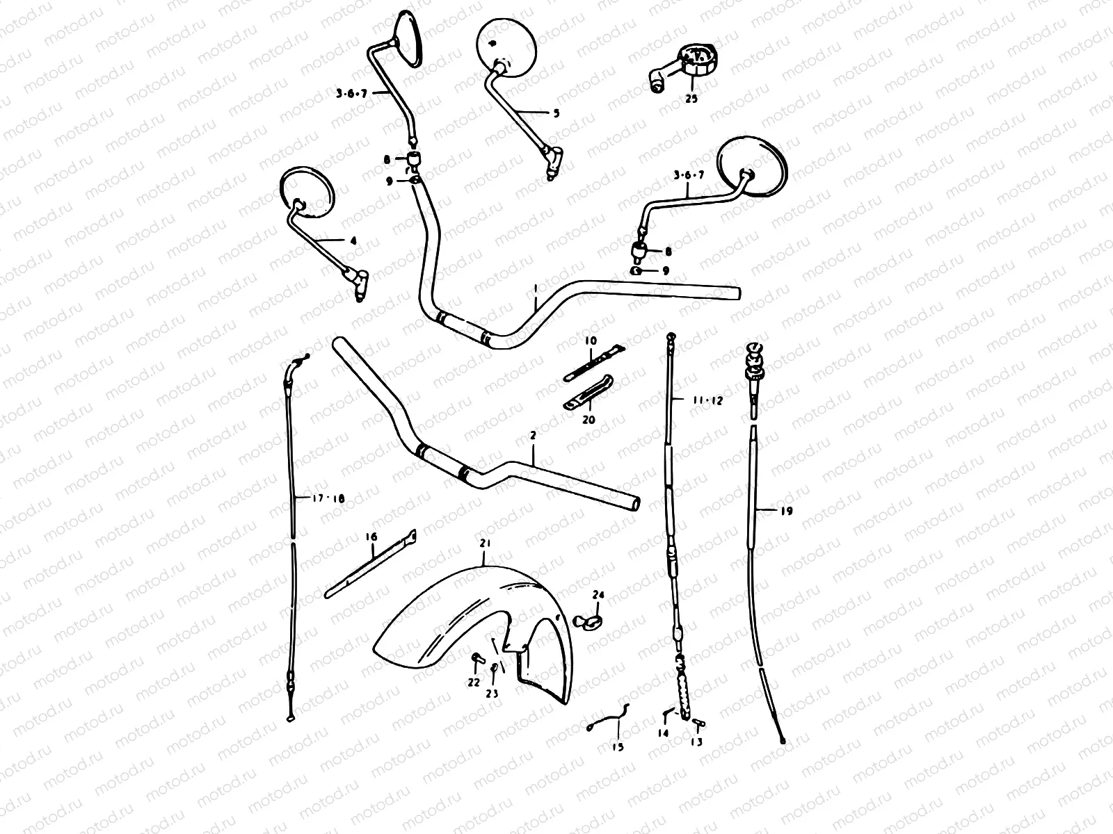 54 - HANDLEBAR - FRONT FENDER