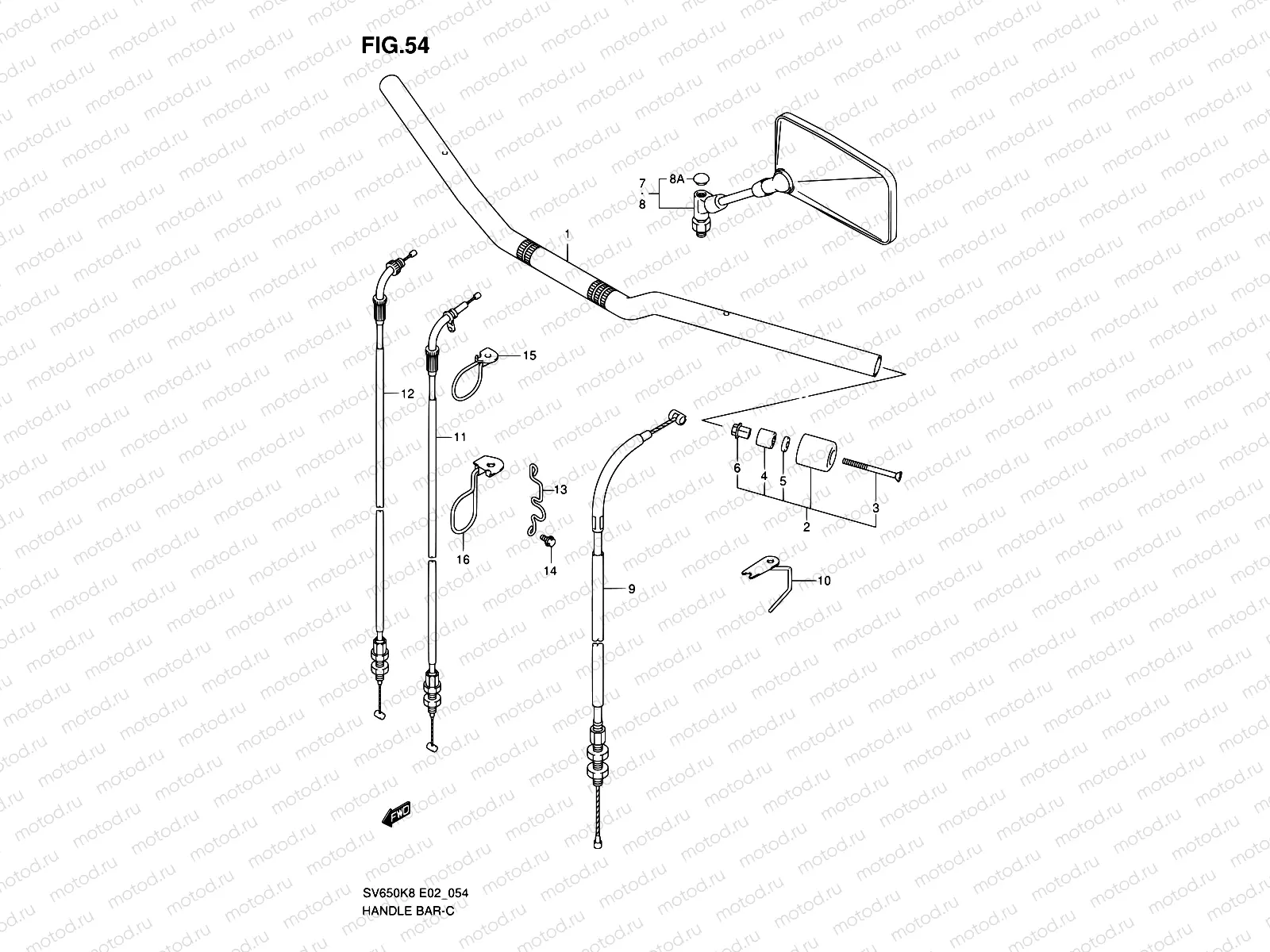 54 - HANDLEBAR (WITHOUT COWLING)