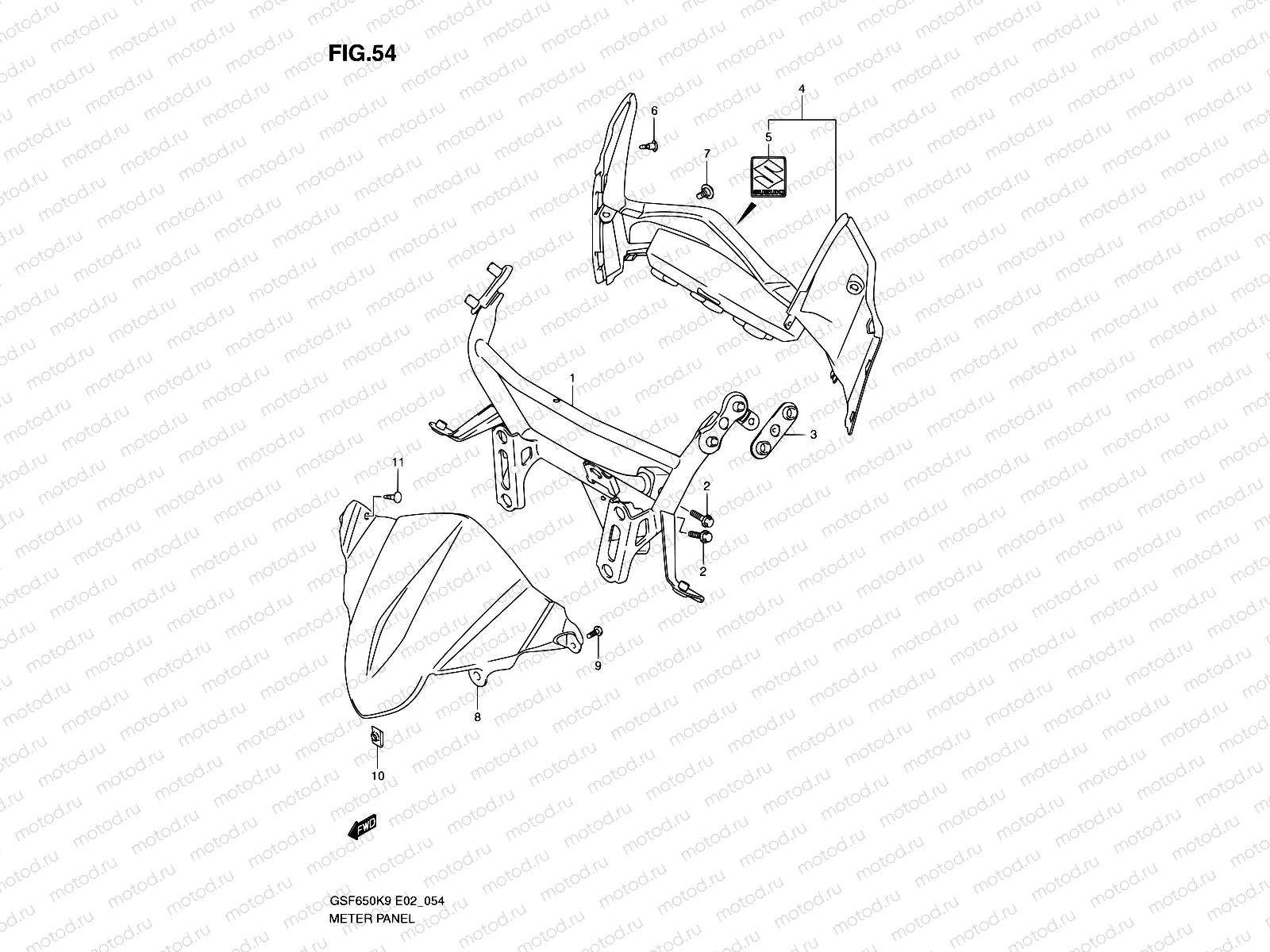 54 - METER PANEL (WITH COWLING)