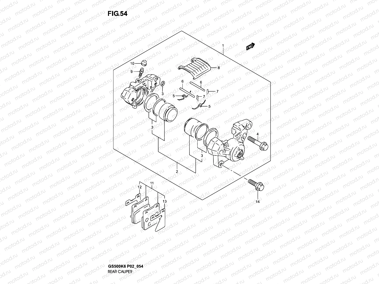 54 - REAR CALIPER (MODEL K3)