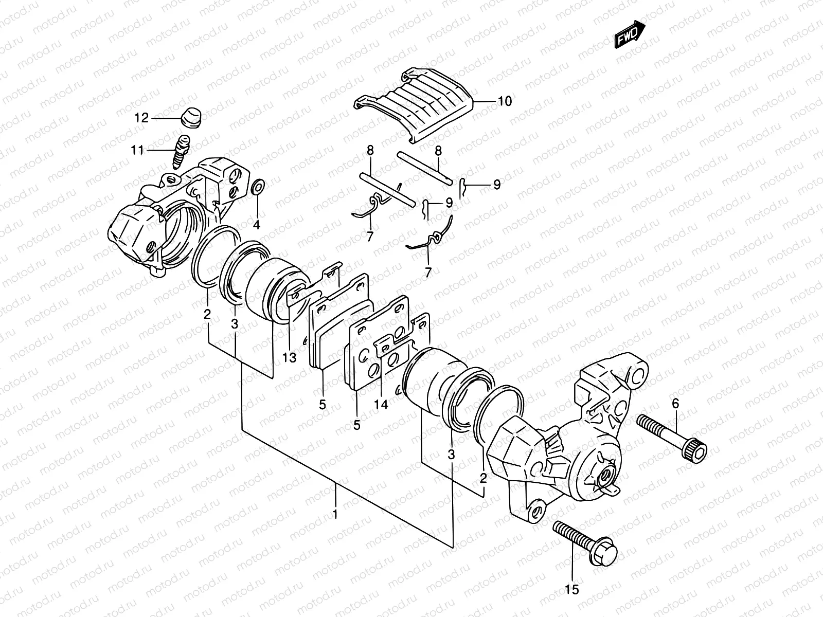 54 - REAR CALIPER (MODEL K/L/M/N)