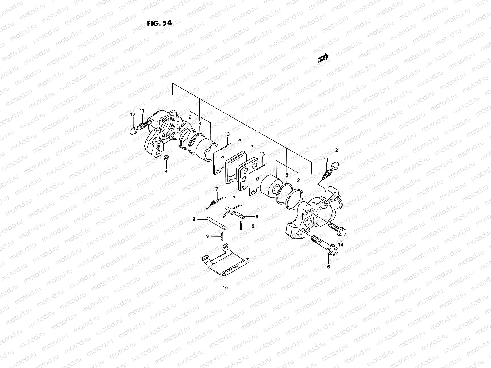 54 - REAR CALIPER (MODEL N/P)