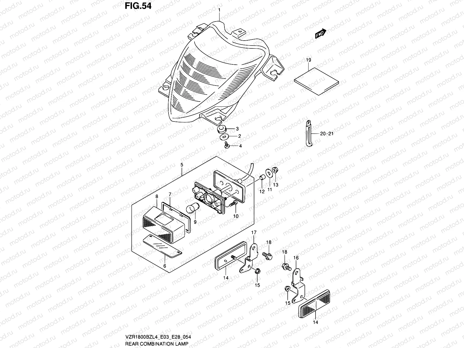 54 - REAR COMBINATION LAMP (VZR1800BZL4 E03)