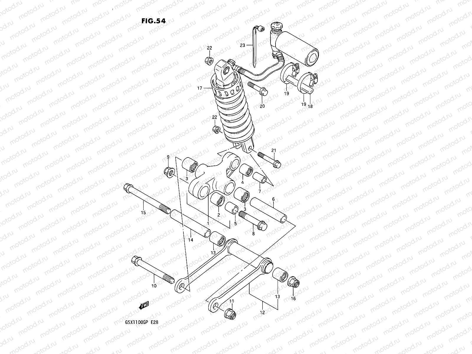 54 - REAR CUSHION LEVER (MODEL M)