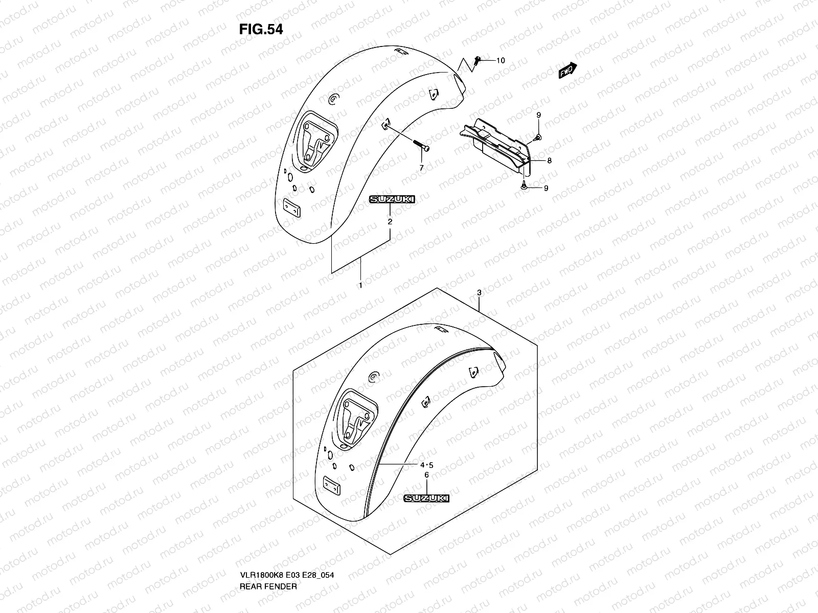 54 - REAR FENDER (MODEL K8)