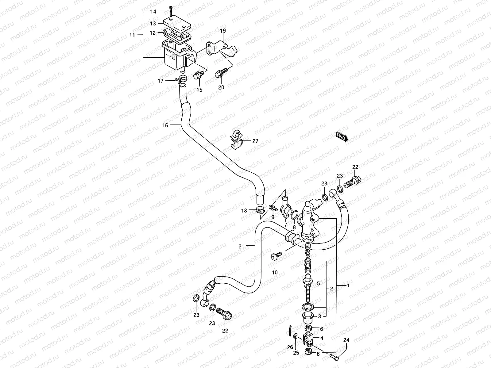 54 - REAR MASTER CYLINDER (MODEL N/P)