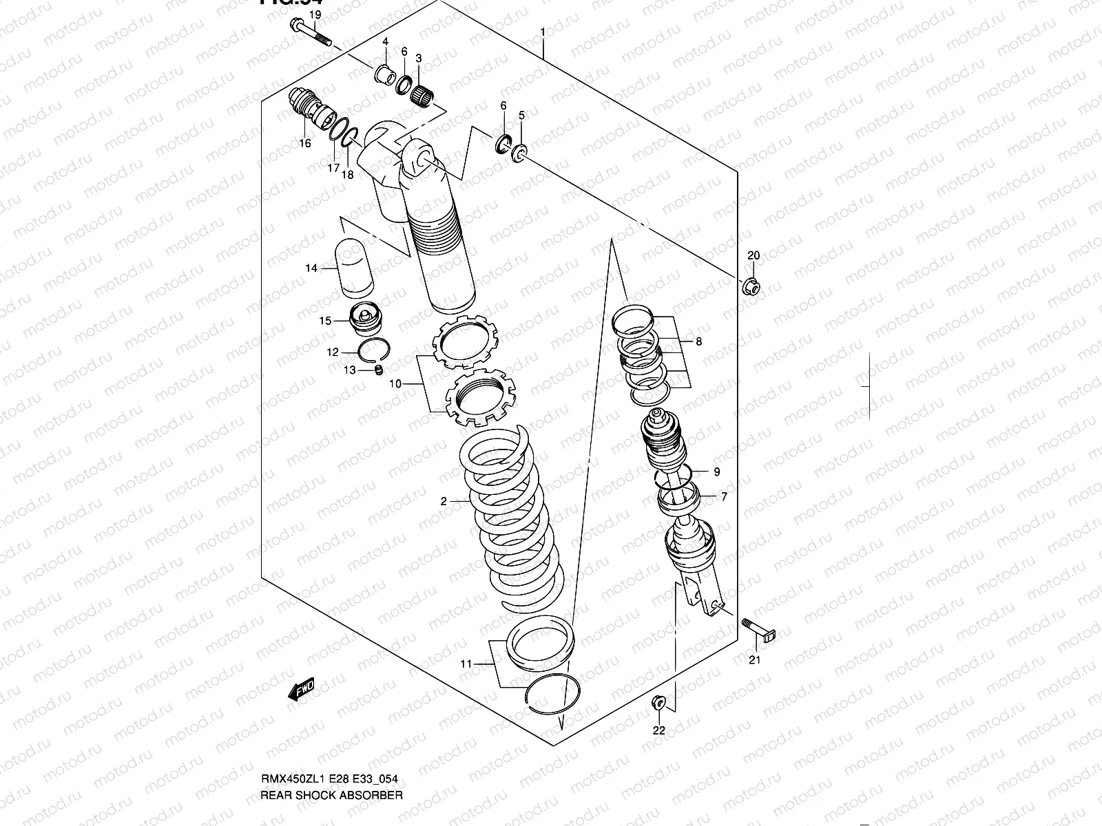 54 - REAR SHOCK ABSORBER (RMX450ZL1 E28)