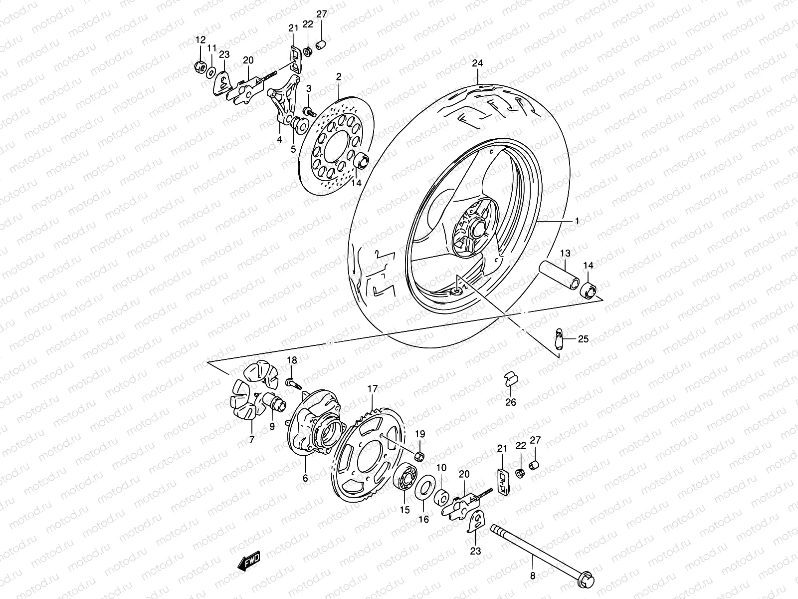 54 - REAR WHEEL