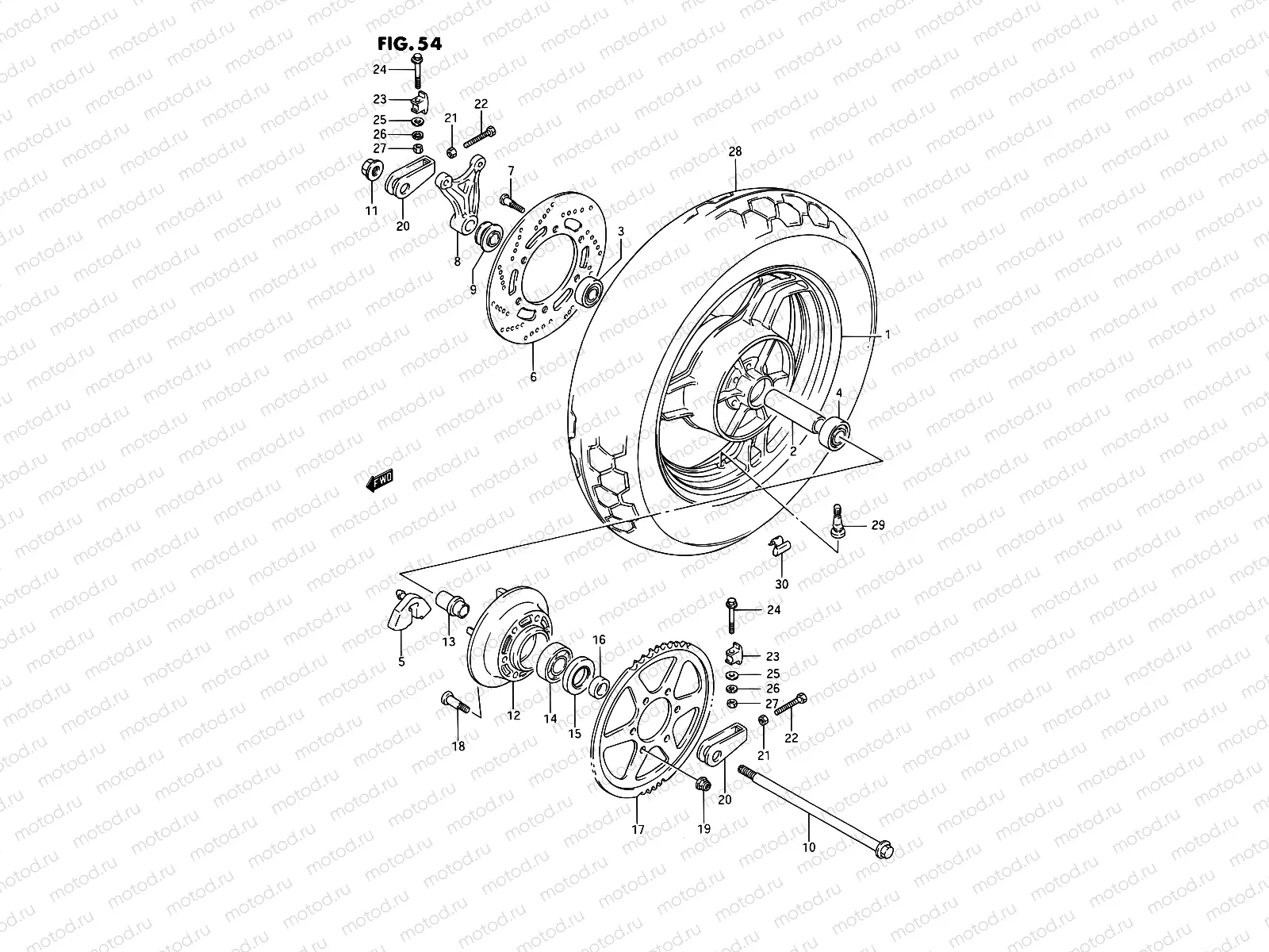 54 - REAR WHEEL