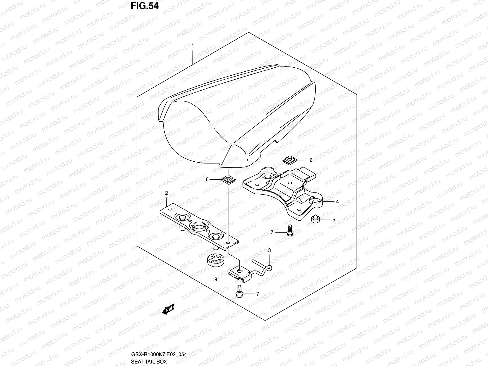 54 - SEAT TAIL BOX (GSX-R1000K7 E02,E19,U2E19,E24,E51,P37)