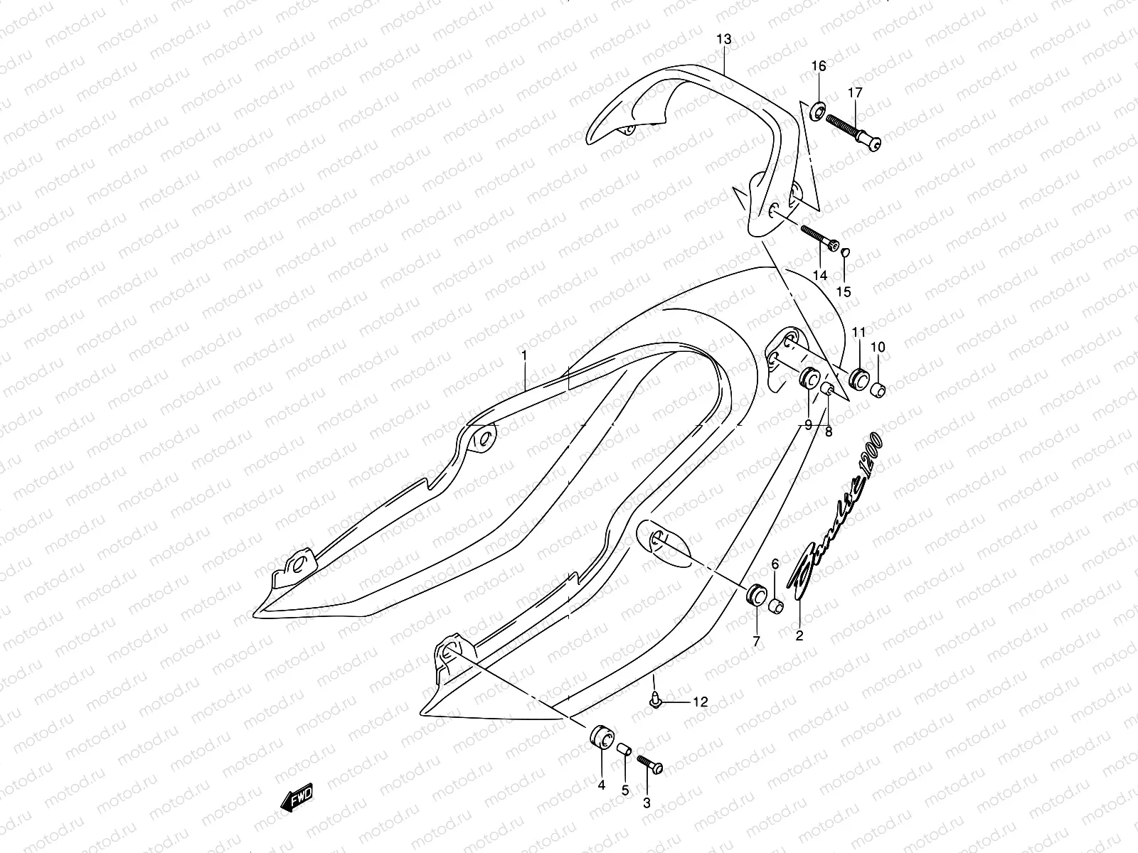 54 - SEAT TAIL COVER (GSF1200K1)