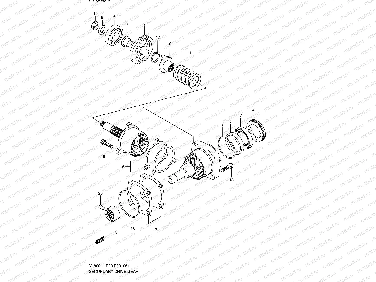54 - SECONDARY DRIVE GEAR