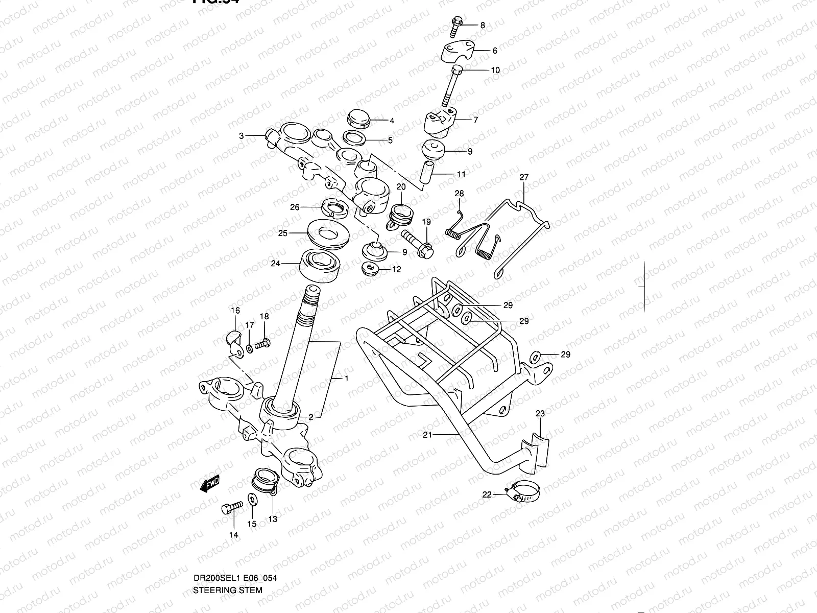 54 - STEERING STEM (DR200SEL1 E24)