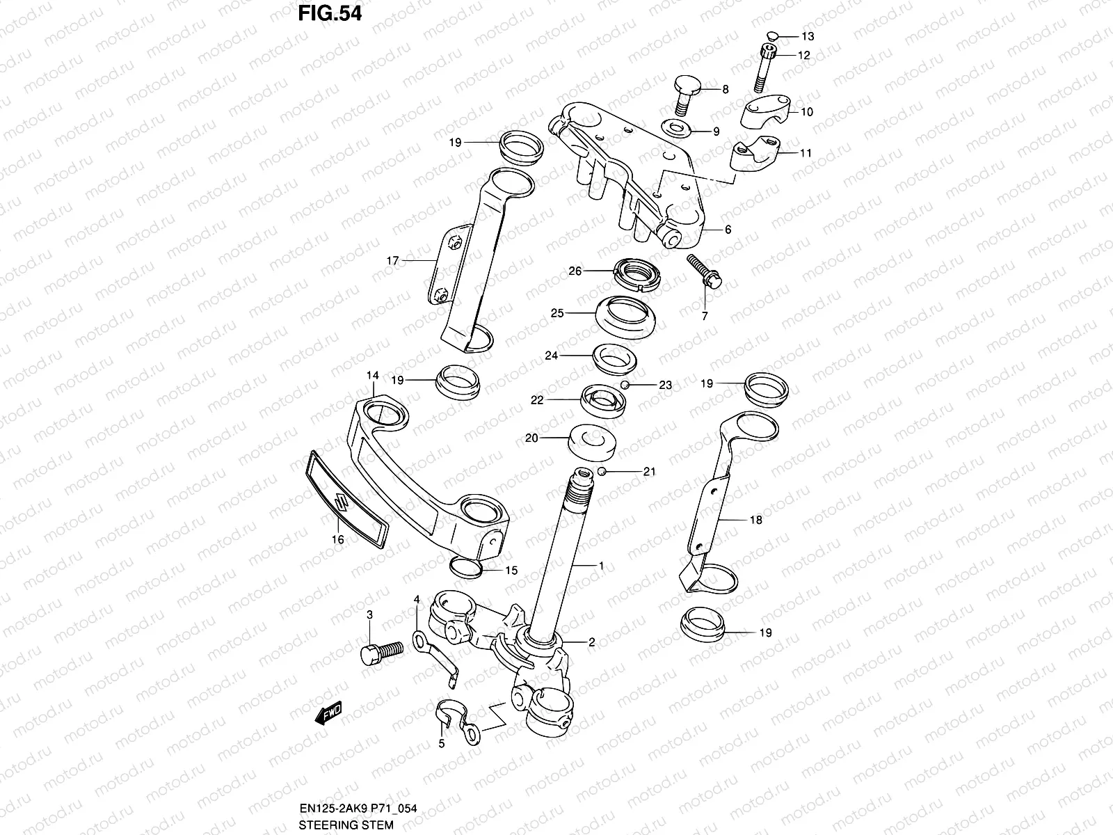 54 - STEERING STEM (EN125HUK9/HUZK9)