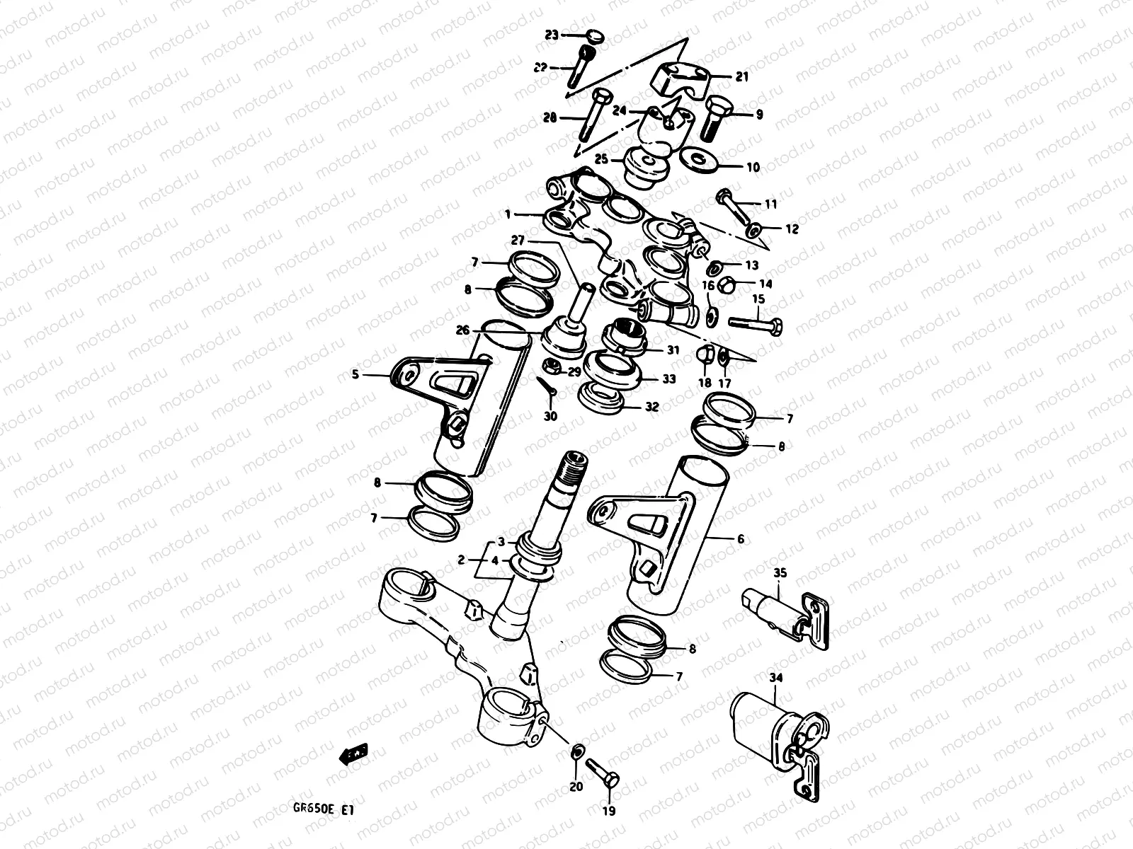 54 - STEERING STEM (GR650D/E)